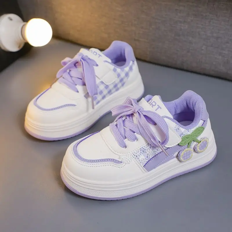 

2026 Spring Autumn New Girls Leather Sneakers Fashion Casual Anti Slip Sports Shoes Stylish Kids Sneakers