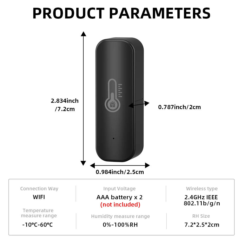 Tuya Zigbee/ WiFi Smart Temperature Humidity Sensor Indoor Hygrometer APP Remote Control Works With Alexa Google Home Smart Home