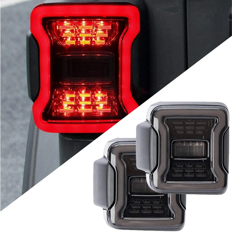 Newest 12V Turn signal light Smoked Led Tail Light for Jeep JL wrangler US version JL 2018 2019 Accessories (2pcs) Wholesale