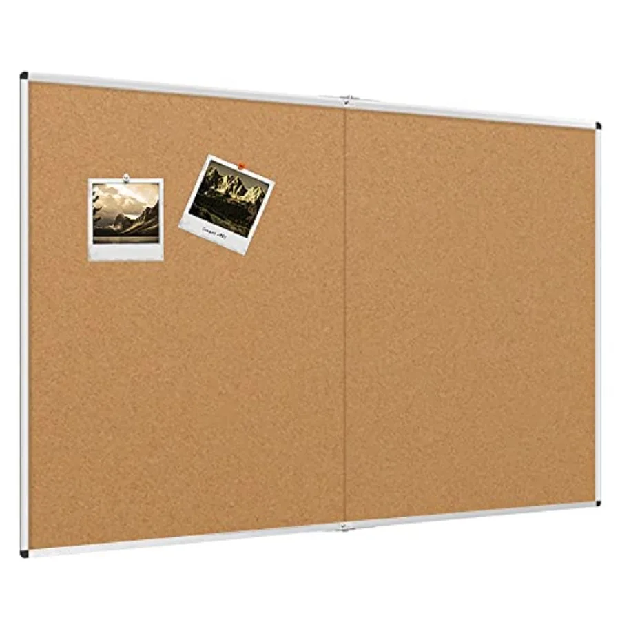 

Large Cork Bulletin Board/Foldable Noticeboard 48 X 48 Inches Silver Aluminium Frame