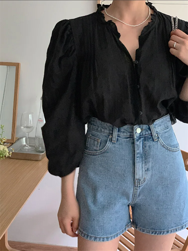 Women Blouse Female Shirt Summer Womens Blouses Spring Maxi Blusas Casual Elegant Vintage Long Sleeve Cotton Oversize Loose