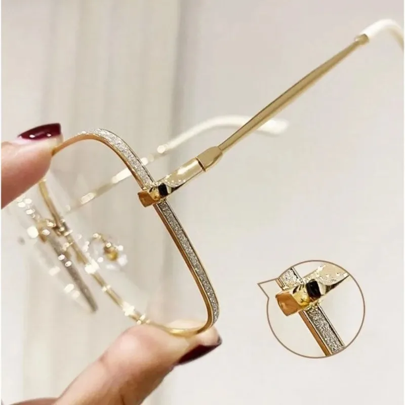 Neue Mode quadratischen Metallrahmen Anti Blaulicht Strahlung Brille für Frauen Männer elegante hochwertige Brillen blockierende Brille