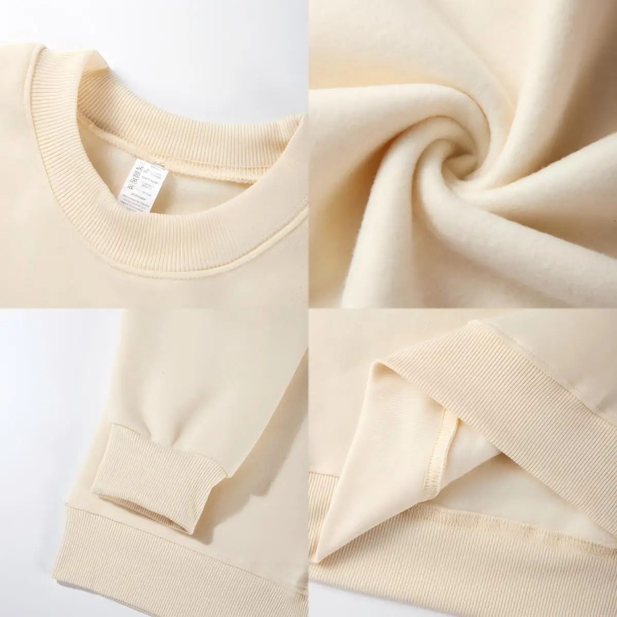 Sudaderas con estampado de setas para mujer, sudaderas con capucha cálidas de lana para invierno, Jersey holgado con cuello redondo, ropa deportiva básica para mujer