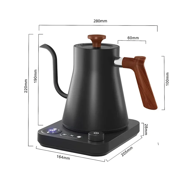 Coffee Maker 304 Stainless Steel Constant Temperature Coffee Maker LCD Display, 1200W Electric Coffee Maker, Switchable °F/℃