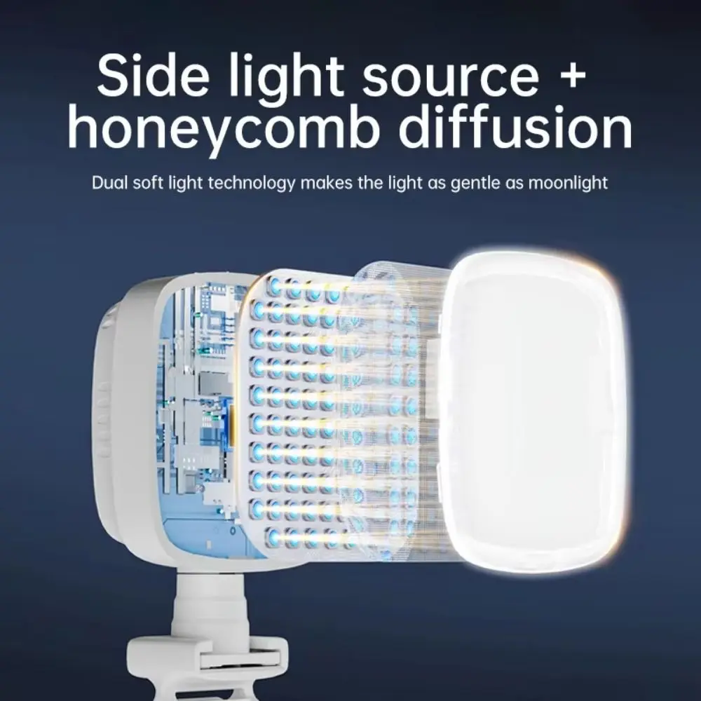 Clip on Portable LED Selfie Light Adjustable Brightness 3 Color Light Clamp Photography Light Rotated Soft Light