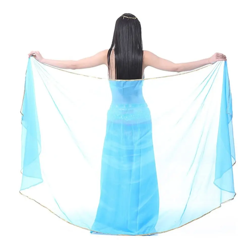 Modische Leichte Bauchtanz-Schleier aus Seide, Langer Tanzschal für Frauen, Chiffon-Schal für Lateinamerikanischen und Bauchtanz, Show-Kostüme – Detail 10