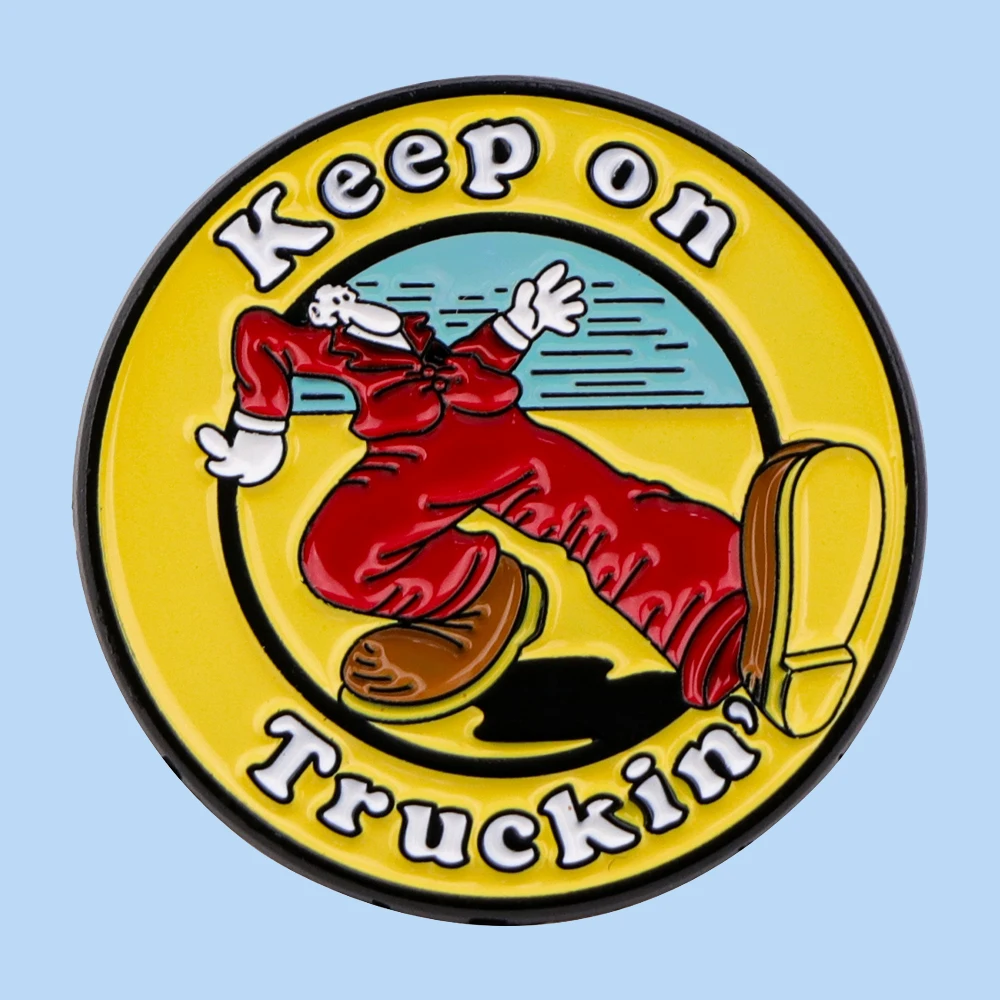 

Keep on Trukin Enamel Lapel Pin Badge Pins Hats Clothes Backpacks Decoration Jewelry Accessories Gift