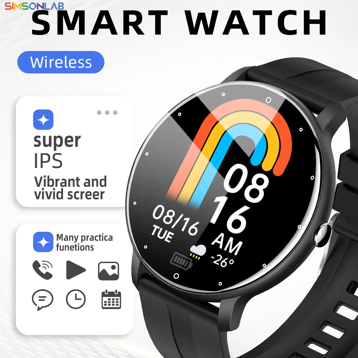

2025 Smartwatch 1.5''Display Bluetooth Call Anytime Voice Assistant Music Control 120+Sport Modes for Man Women Christmas Gifts