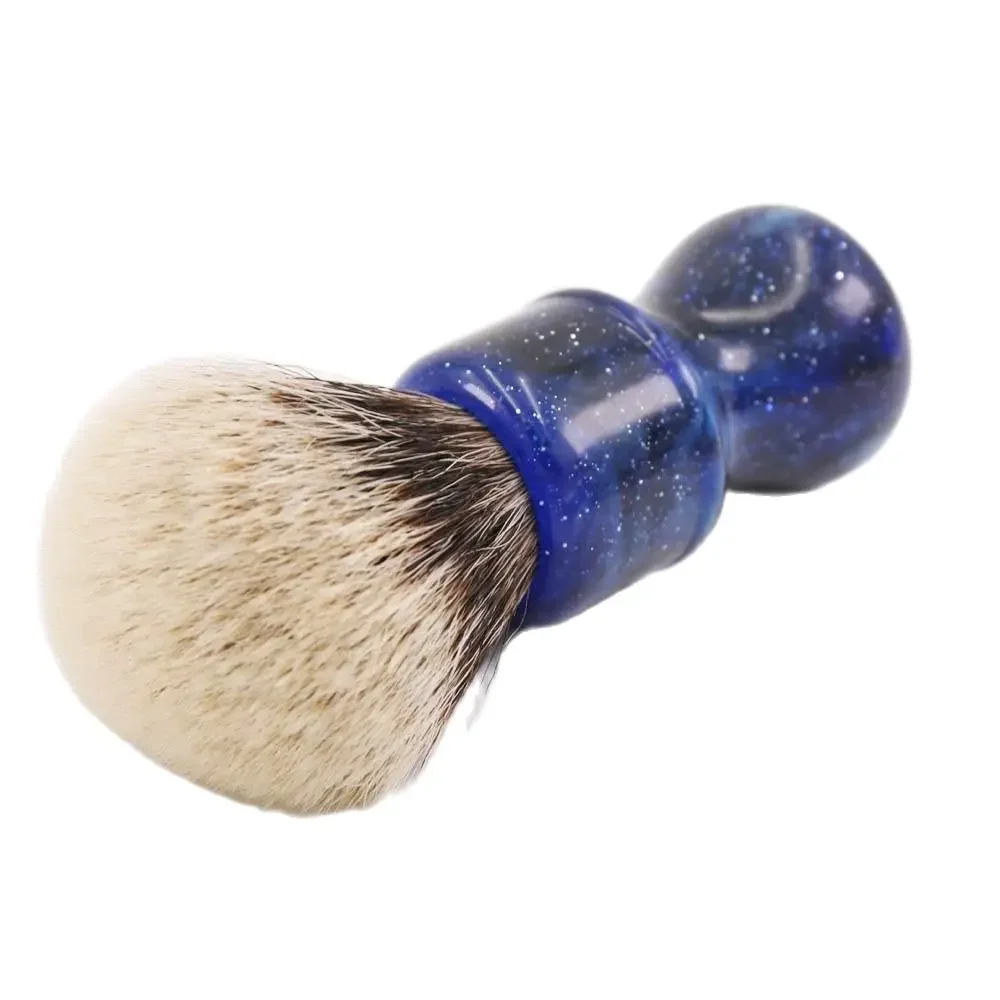 YAQI Dreamy Starlit Sky Handle 24 мм Мужская помазок для бритья Таинственный космический цвет Ручка Двухполосная щетка для чистки узлов из волос барсука