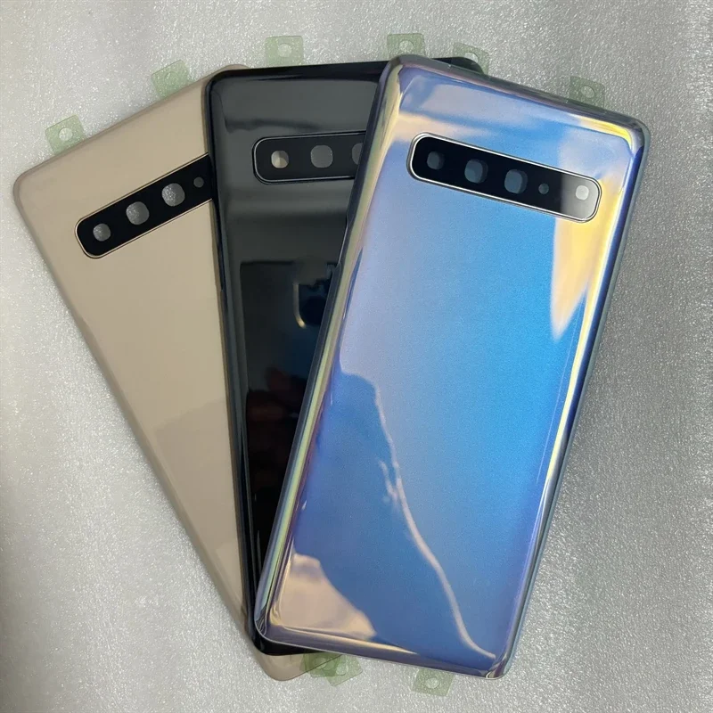 

Pop NEW For Samsung Galaxy S10 5G G977 G977F Phone Battery Back Cover Rear Glass Case Housing Cover Adhesive Add Camera Lens Rep