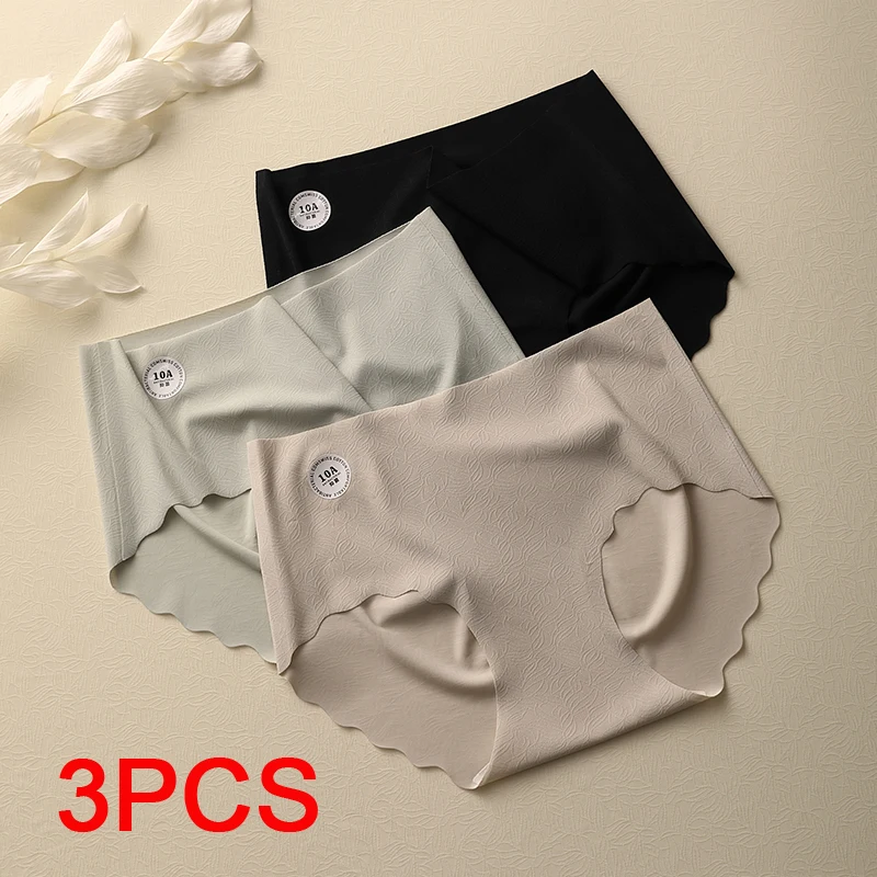 Sexy Panties Set Pack Fashion Ice Silk Panties Women Underwear Women's Lingerie Briefs Triangular Underpants Seamless Intimates