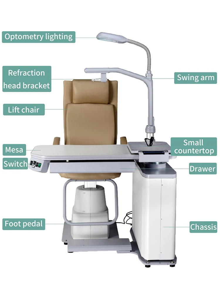 S-600B High-Quality Integrated Optometry Electric Table and Chair Unit for Ophthalmic Instruments and Medical Gear