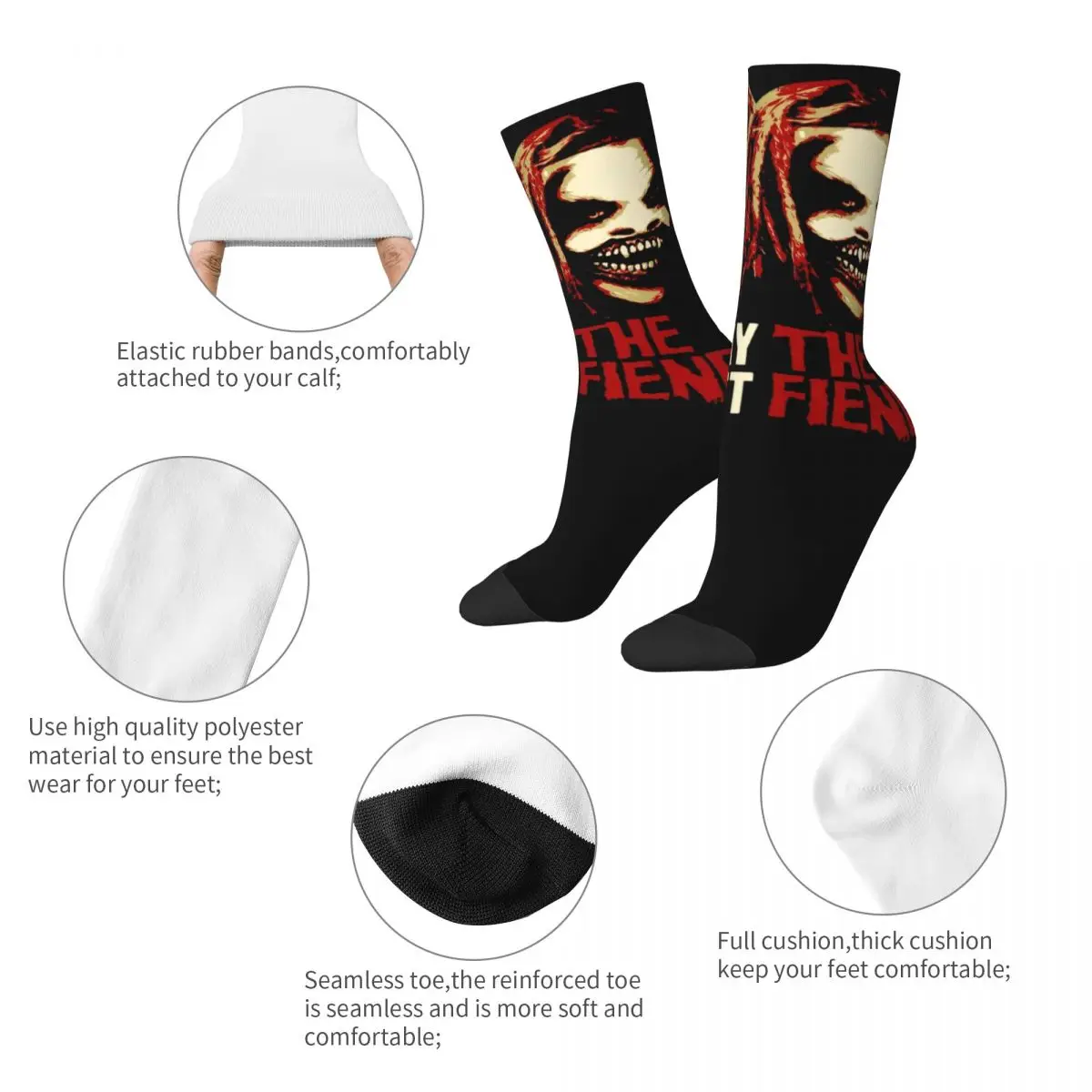 Colorful Men's Women's Bray Wyatt The Fiend Dress Socks Horror Halloween Accessories Basketball Socks Super Soft Best Gift Idea