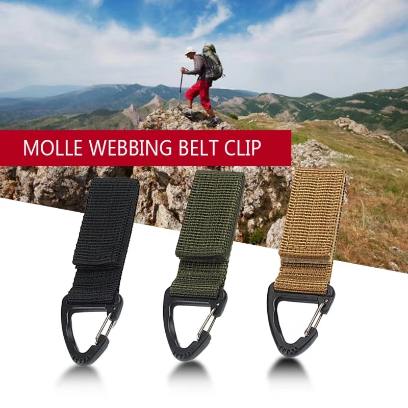 5/10 Stück Taktischer Schlüsselhaken-Clip, Klemme, Schnalle, Nylon-Gurtband, Molle-Gürtelkarabiner, Outdoor-Gurt, Kletterzubehör
