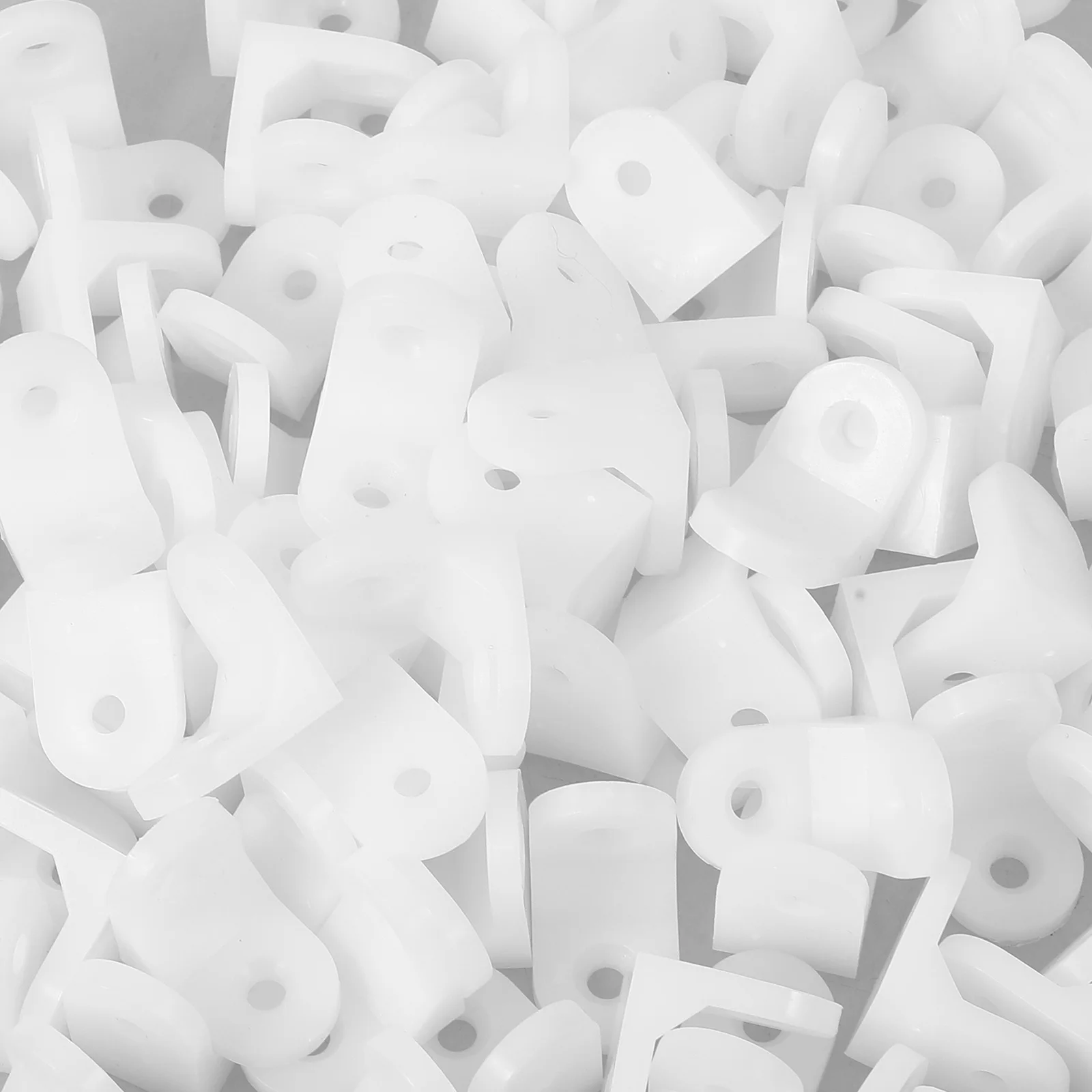 

100pcs Furniture Corner Brackets Thickened Plastic Shelf Connectors Small Cabinet Braces Right Angle Supports Wood Hardware