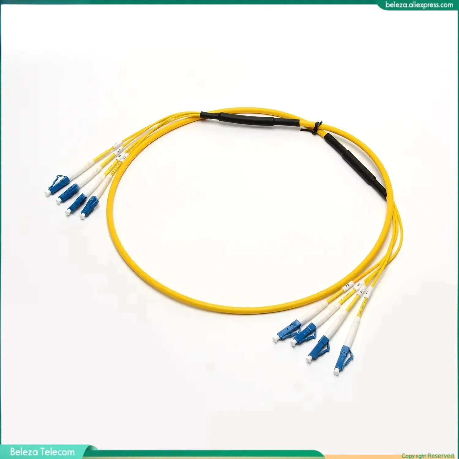 4-Core LC-SC Armored Fiber Pigtail Single Mode 2.0mm Bunch Cable for Network Termination