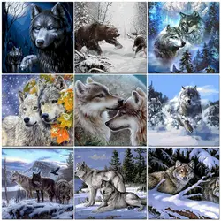 Painting By Numbers Wolf Oil Pictures For Adults DIY Craft Kits Frame On Canvas Acylic Paint Coloring By Numbers Decoration Art
