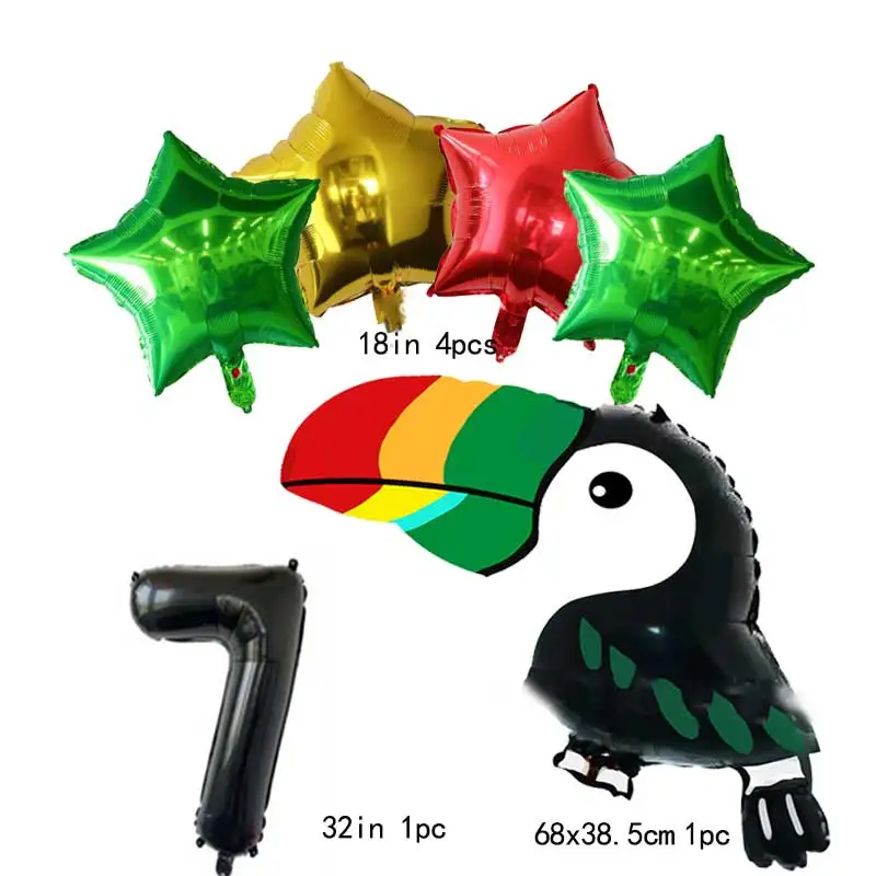 بالونات فويل توكو توكان لوازم حفلات أعياد الميلاد للفتيات لتزيين طيور الحيوانات هدية استحمام الطفل #4