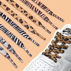 NEW Animal Patten Sneakers Canvas Shoe Lace Newest Classic Leopard Print Shoelaces Flat Leopard Zebra Tiger Snake Shoelaces