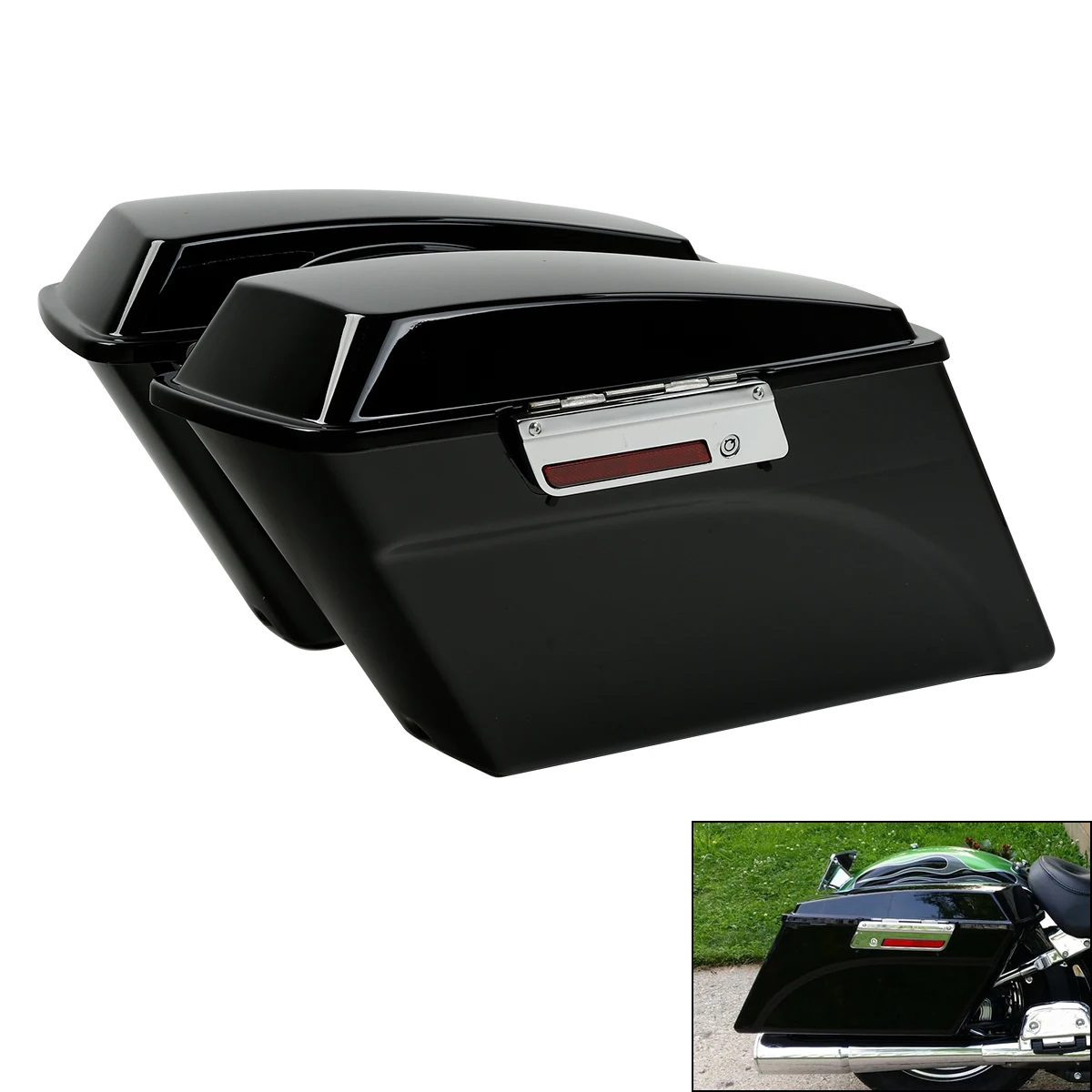 Motorcycle Saddlebag w/ Conversion Brackets For Harley Softail Heritage Deluxe FLST 1984-2017