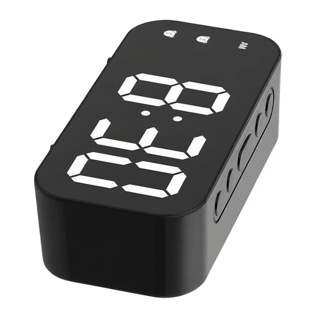 Modern LED Alarm Clock Voice Activated Temperature Readout Compact Dimensions 12x6x4cm for Students Professionals