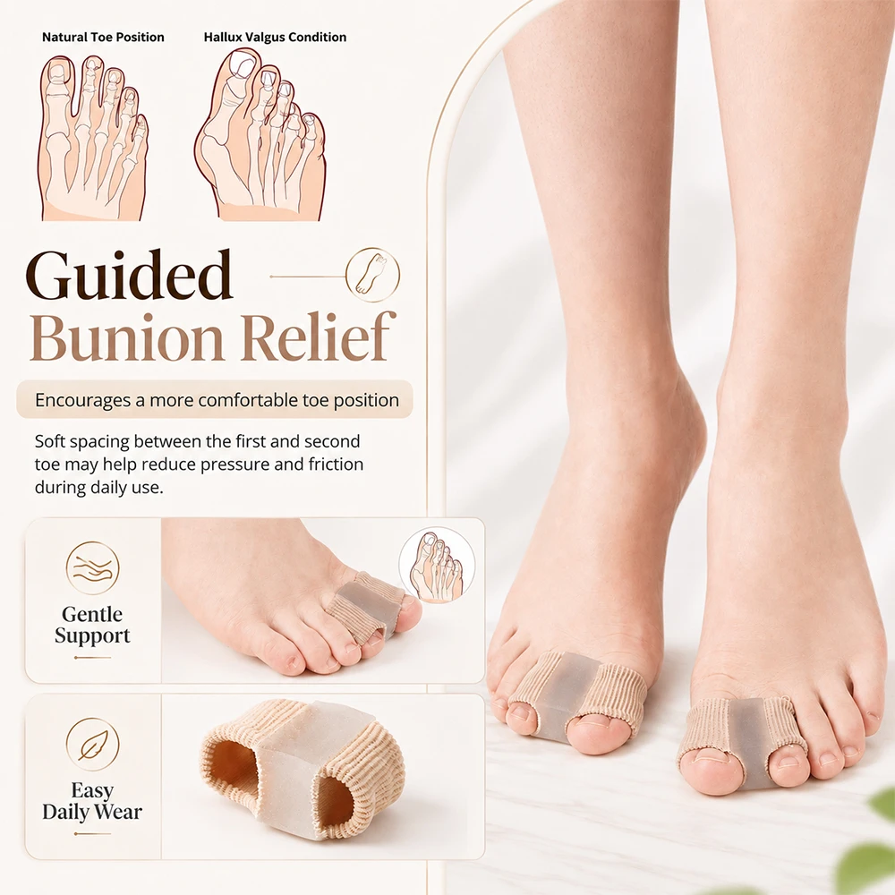 Pedicure Bones Orthopedics Silicone Toe Separator Bunion Corrector Gel Insoles Foot Care Shoes Comfort Support Tool CORRECTiON