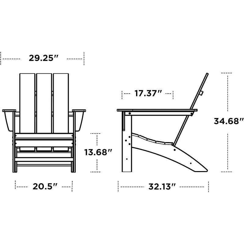 Polywood Ad420bl Moderne Adirondack Stoel