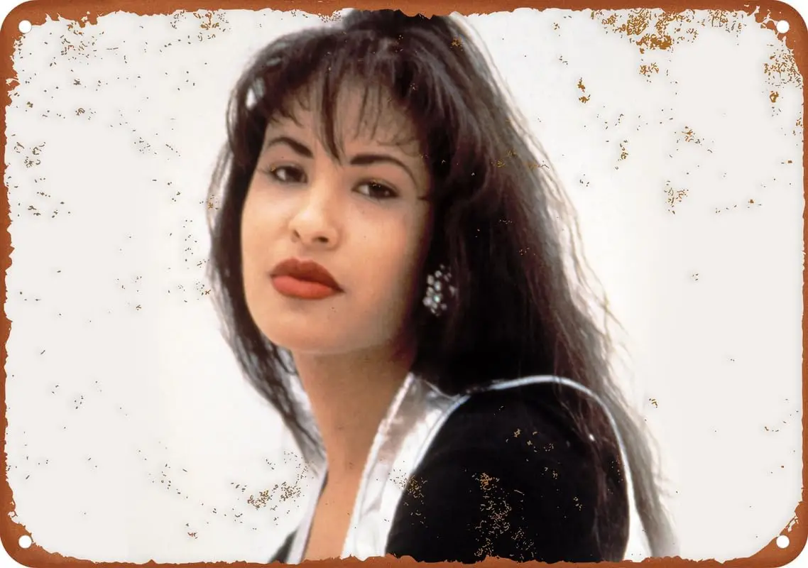 Selena Quintanilla Poster Vintage Metal Tin Sign Aluminum Sign Art Wall Decor 12 X 8 Inch Bedroom Kitchen Cafe Pub Plaque, colou