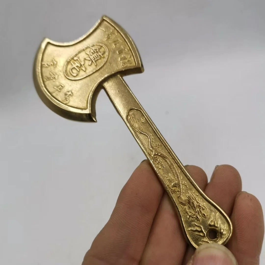 Traditional Chinese Antique Brass Axe Statue Decoration Collection Creative Orn…