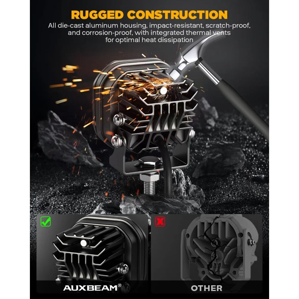 الأضواء والمصابيح والمؤشرات 80 واط بقعة بيضاء العنبر كومبو شعاع LED القرون الطرق الوعرة أضواء الخندق القيادة ضوء بار زوج