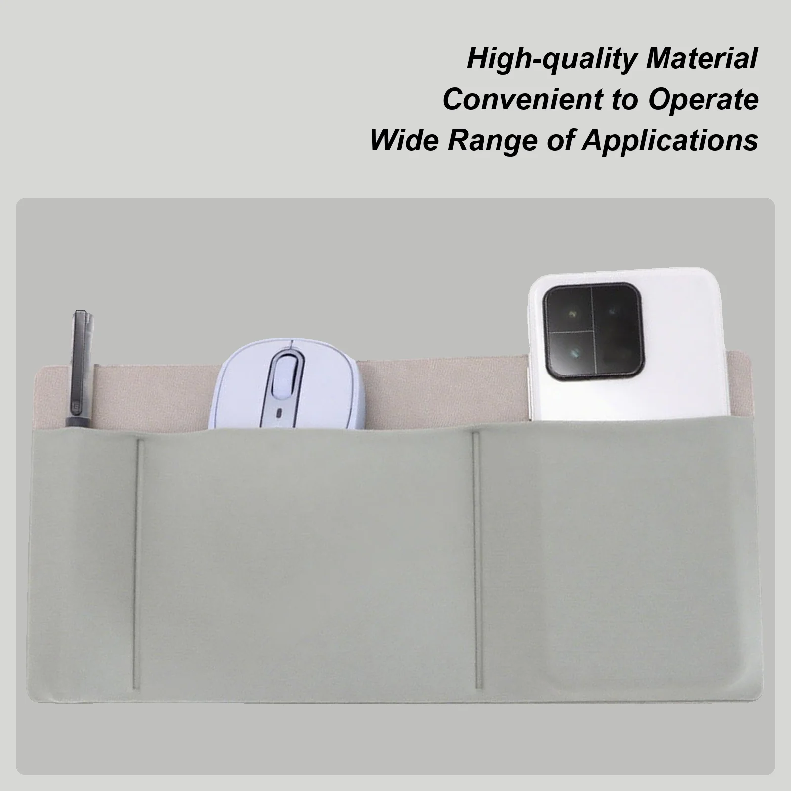 

Portable External Laptop Storage Bag 3-Pocket Quare Computer Mouse Sticker Pocket Storage Bag Self-Adhesive Laptop Organizer