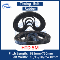 HTD 5M Timing Belt Length 695 700 705 710 715 720 725 730 735 740 745 750mm Width 10/15/20/25/30mm Rubber Arc tooth Drive Belt