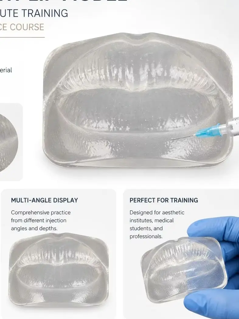 Transparentes Lippenfüller-Injektions-Übungspuppenmodell für Tattoo- und Make-up-Praxis, Realistisches Stimuliertes Lippenmodell