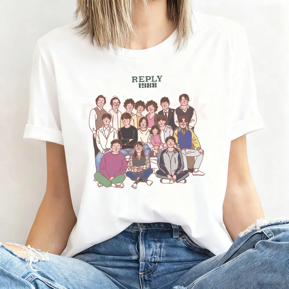 Reply 1988 Korea K Drama Graphic T Shirts The Double-Door Family Woman Man Cotton T-shirt O-neck Casual Short-sleev Nostalgia