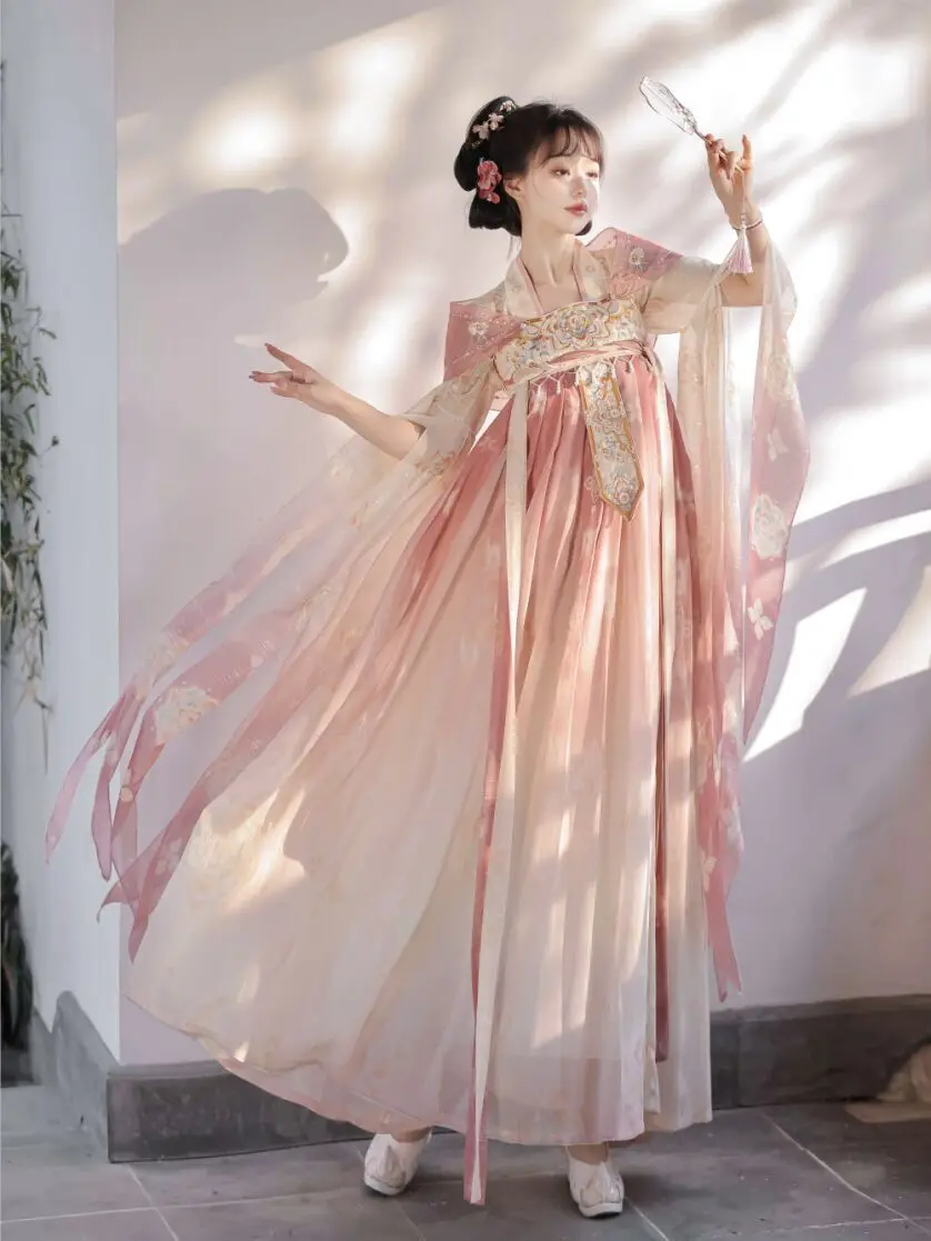 Hanfu Female ClothesTang Style Chest Length Skirt Embroidered Chinese Style Cosplay Costume Hanfu Dress