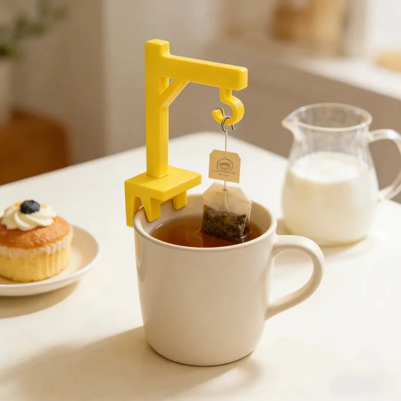 1PC Mini Crane Type Tea Bag Holder Clip Plastic Practical Gadget For 3-5mm Thick Cups Home Office Use