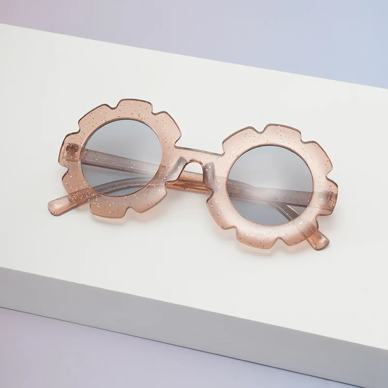 Cute Floral Round Sunglasses Fashion Glasses for Youngsters Durable PC Frame, Perfect for Outdoor Fun & Fashion Shows