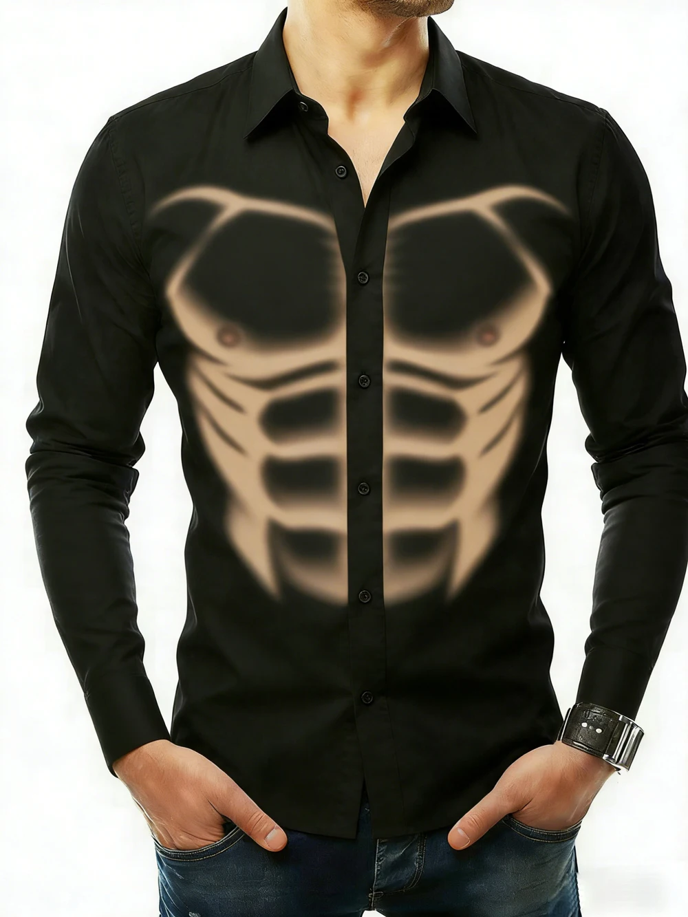 2026 Men's Street Fun Stretch Long Sleeve Shirts 3D Printed Shirt Hawaiian Vacation Outdoor Party Tops Designer Clothes