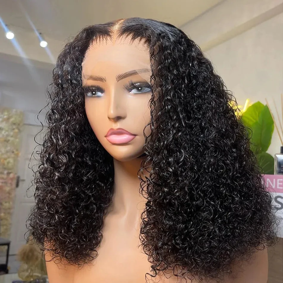 

Curly Short Bob Pre Cut 13x4 7x5 Lace Glueless Human Hair Wigs Ready To Wear Preplucked Deep Wave Brazilian 4x4 Lace Closure Wig