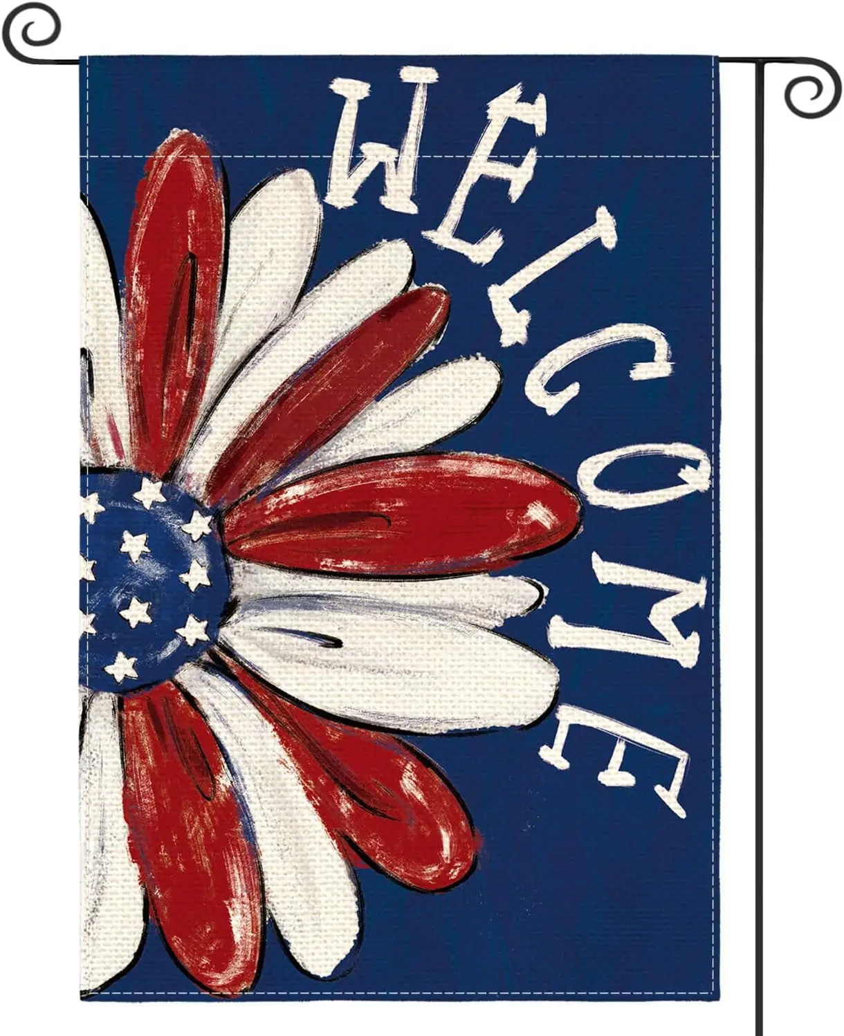 AVOIN colorlife Patriotic 4th of July Garden Flag 12x18 Inch Double Sided Outside, Memorial Day Floral Welcome Daisy Yard Outdoo