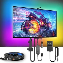 RGBIC TV Backlight Strip,AR Color Gamut Sensor Capture Part of The Color on The Screen,12.5FT/55-65,16.4FT/65-85 TV Us