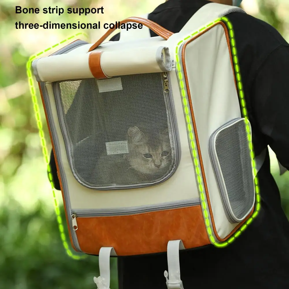 Large Cat Carrier Backpack with Cover Privacy Cat Travel Bag Side Door Front Window Breathable Pet Carrier for Cats