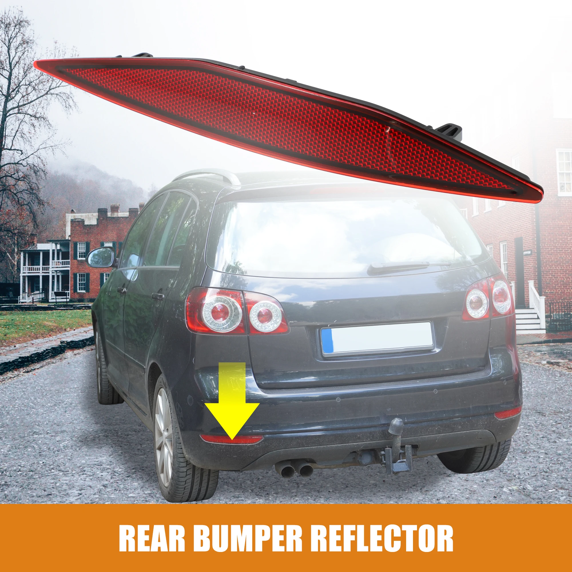 Uxcell Rear Left Right Bumper Reflector Light Cover 5G0945105 5G0945106 for Volkswagen Golf 1.8L M/T S Hatchback 2015 Red