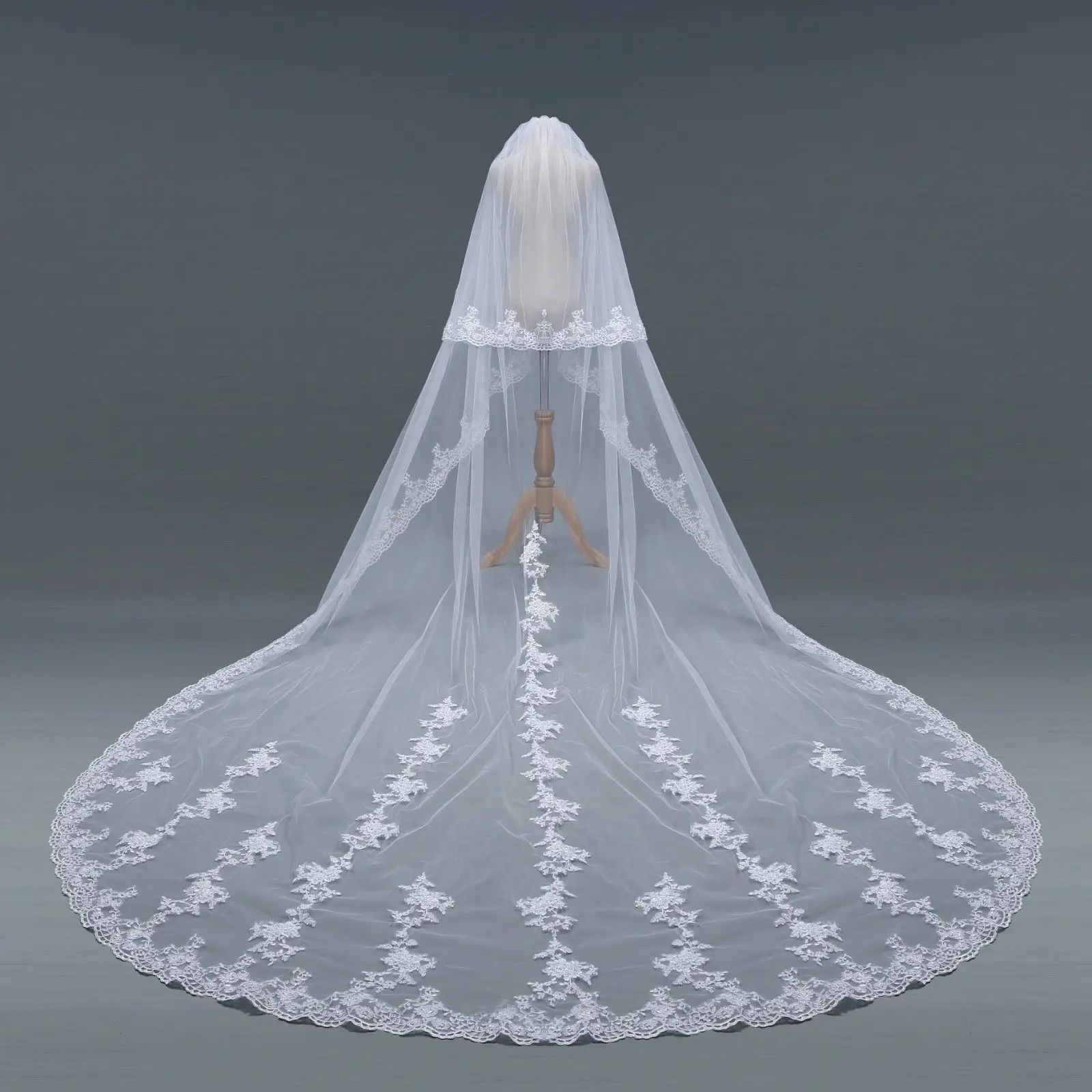 2T Layer Wedding Veils Cathedral Comb Bridal Veils Accessories Veil Cover Face