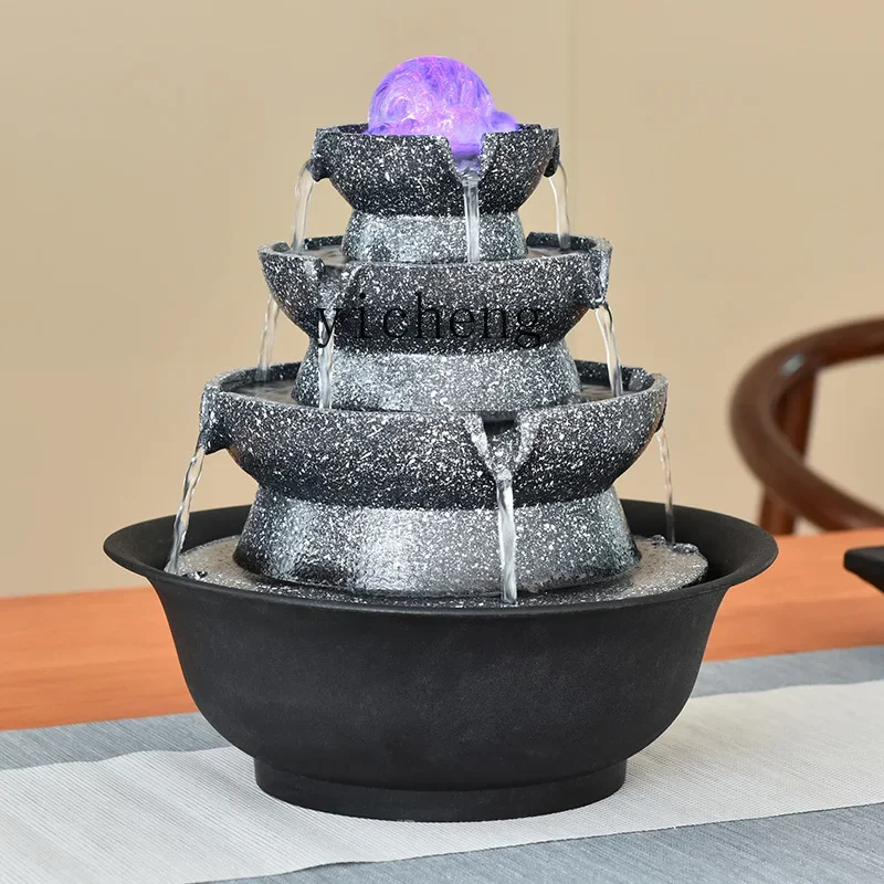 TWR Flowing Water Ornament Circulating Water Ball Living Room Desktop Eight Directions of Wealth Fountain Decoration