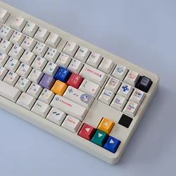 178 Keys Retro SFC Game White Keycaps Cherry Profile PBT Dye Custom Keycap for MX Switch DIY ISO Gamees Mechanical Keyboard Caps