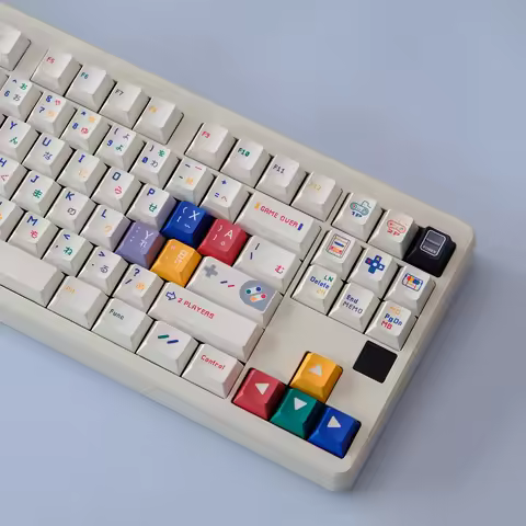 178 Keys Retro SFC Game White Keycaps Cherry Profile PBT Dye Custom Keycap for MX Switch DIY ISO Gamees Mechanical Keyboard Caps