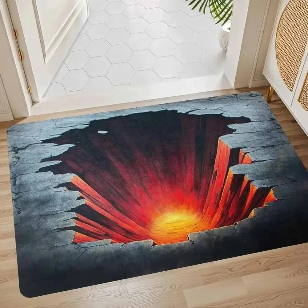 2D الجبهة سجادة باب داخلي في الهواء الطلق مدخل الوهم البصري البساط الأرض الكراك الوهم البساط سهلة نظيفة مدخل حصيرة ديكور المنزل IINS #3