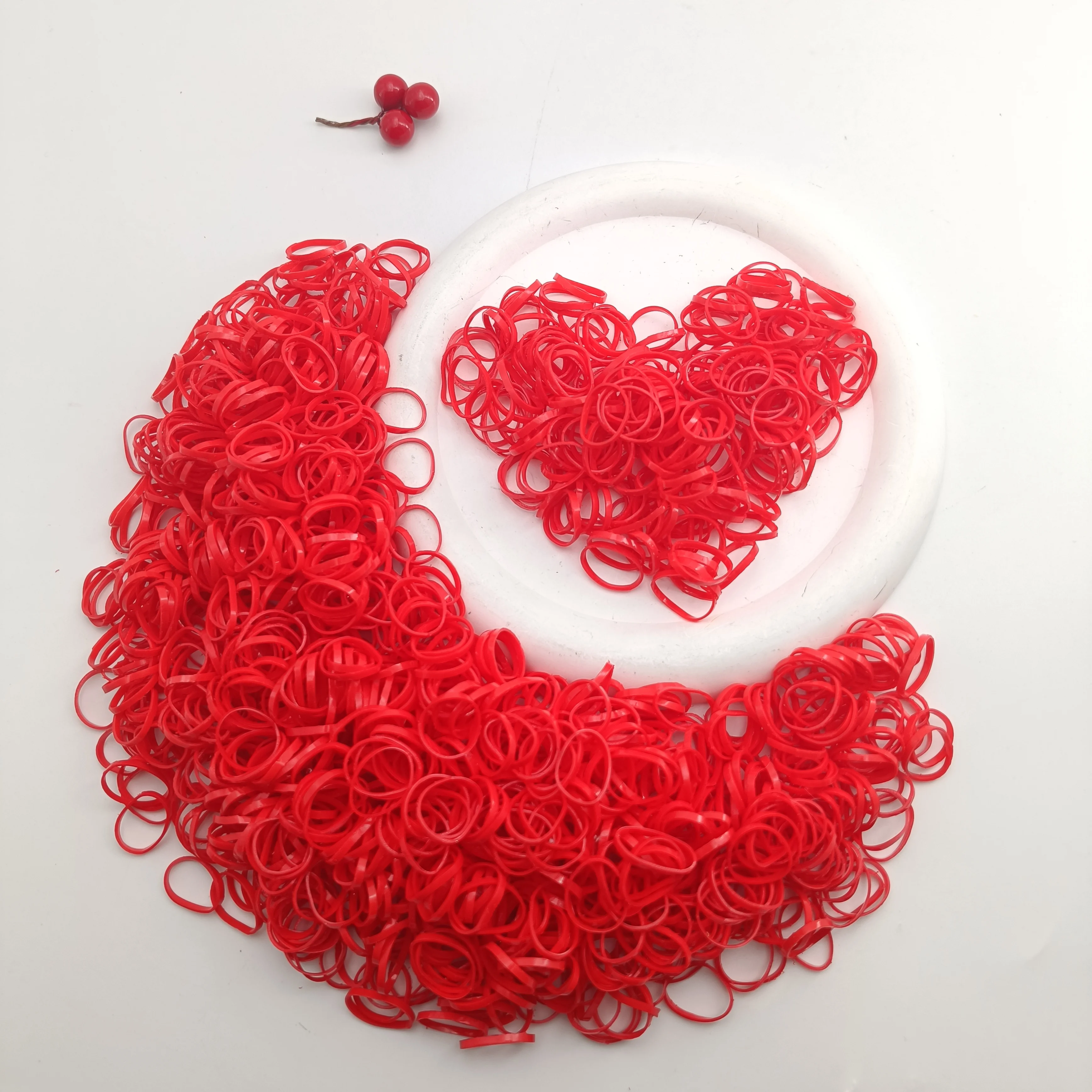 1000 Teile/satz Rot band Mädchen Einweg Gummibänder Elastische Frauen Hochzeit Valentinstag Pferdeschwanz Befestigungs Riemen Haar Zubehör