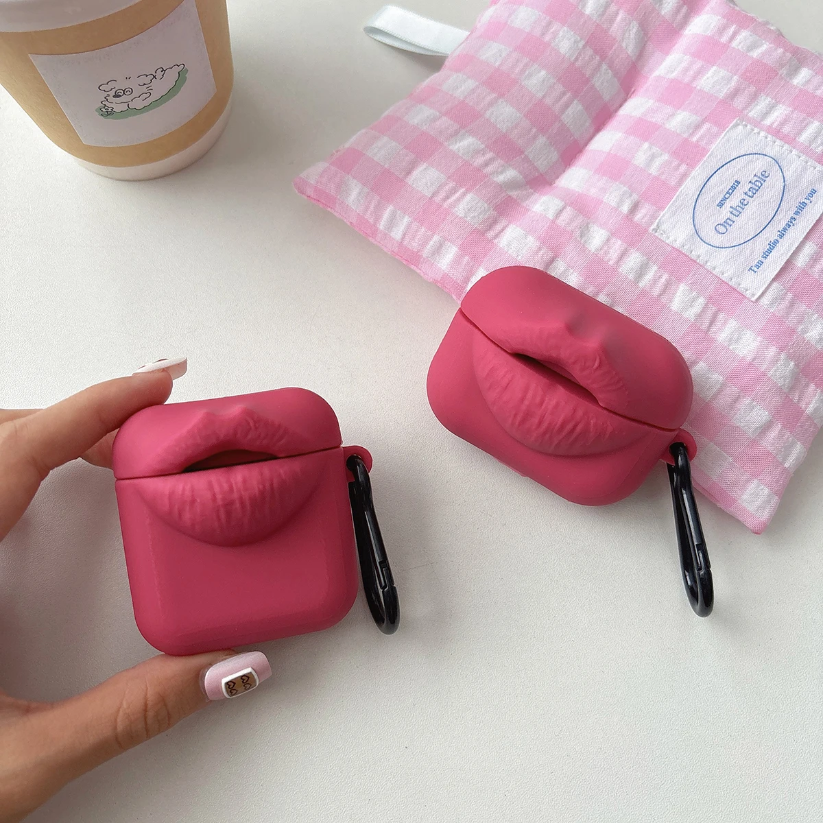 

Силиконовый чехол с 3D губами для AirPods Pro 3 Pro 2, забавные стильные защитные чехлы для AirPods 4 3 2 1 Pro3 Funda с брелоком